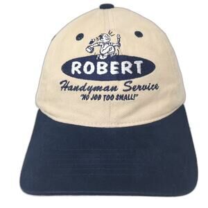 Sportsman Baseball Cap Beige Blue OS Robert Handyman Service Embroidered Hat